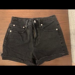 High rise denim short